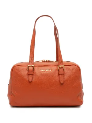希少】MIU MIU オレンジ レザーバッグ ヴィンテージ