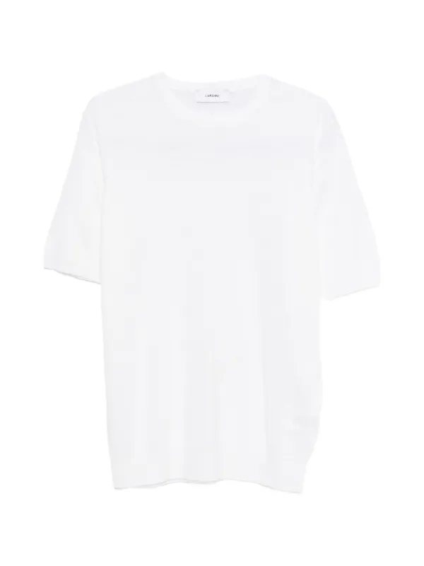 Lardini Short-sleeve Knitted T-shirt in White