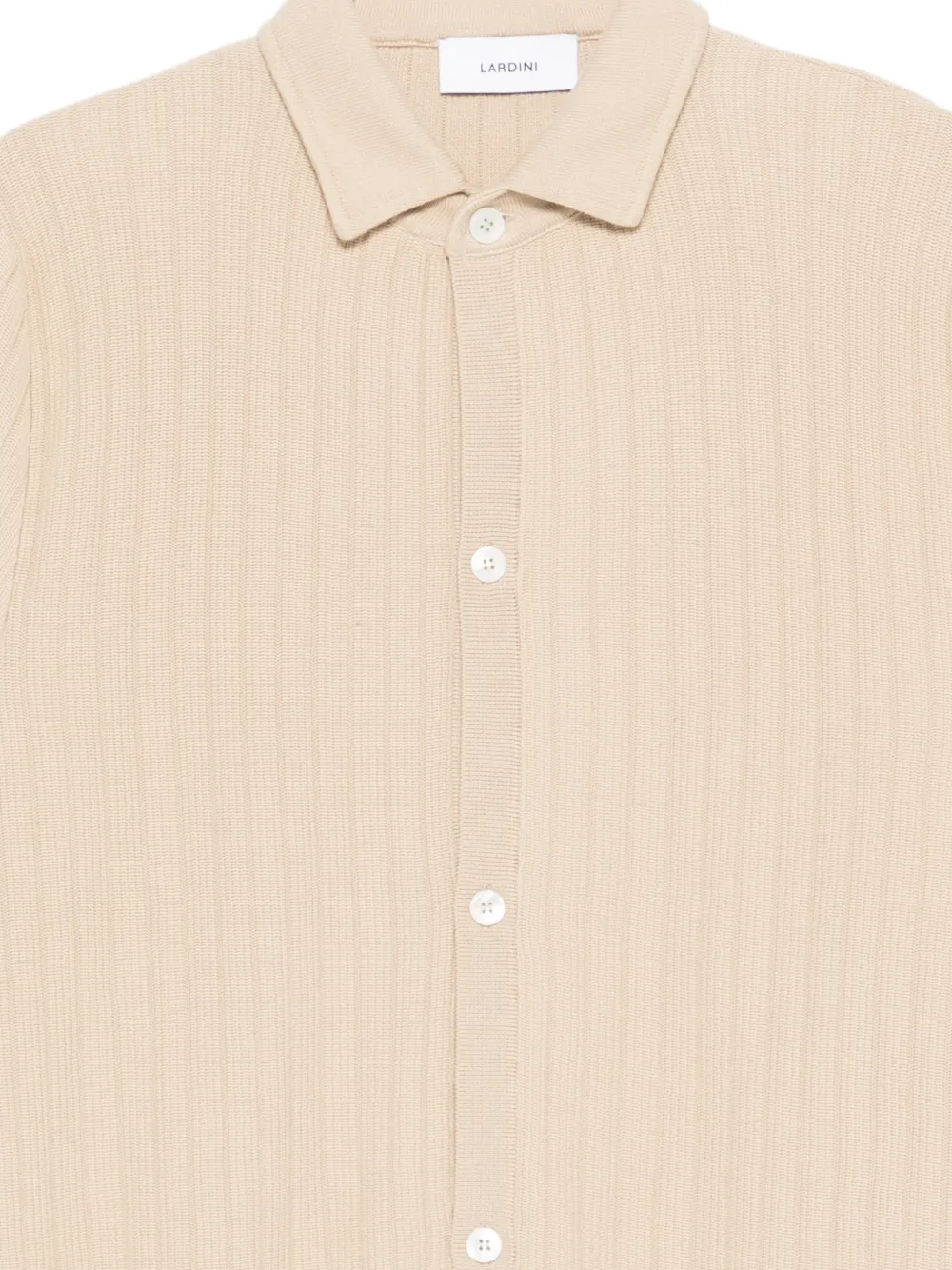 Lardini Geribbeld overhemd Beige