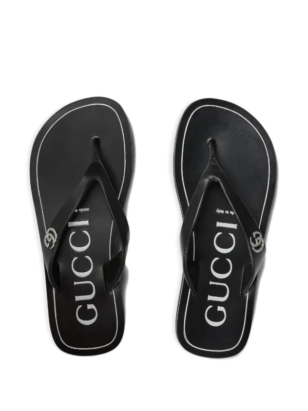 gucci ブラックロゴフラットシューズ Gucci Logo Flat Shoes | Black | FARFETCH