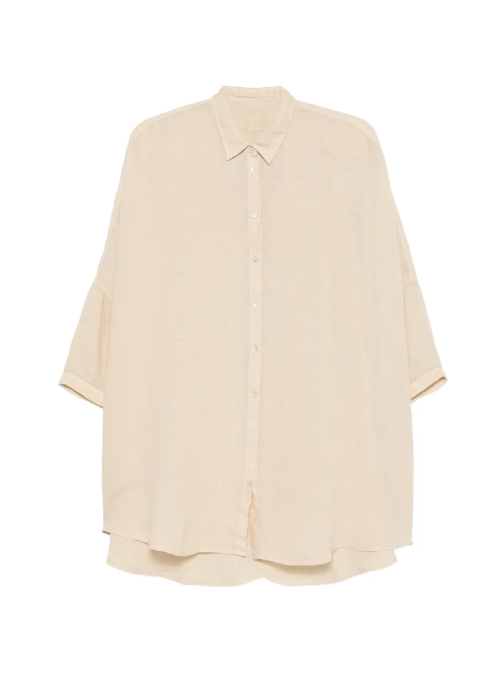 120% Lino oversized button-down top - Neutrals
