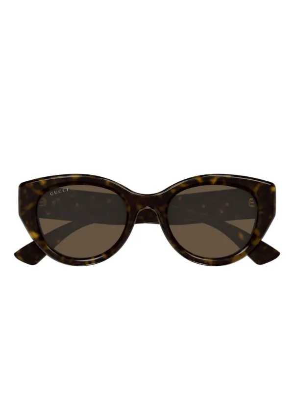 Gucci Eyewear ラウンドフレーム サングラス | ブラウン | FARFETCH JP