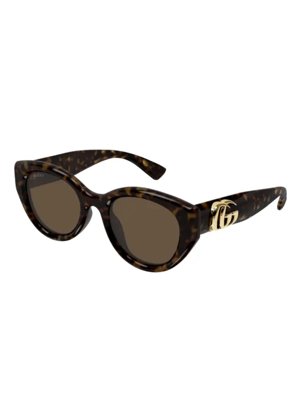 Gucci Eyewear ラウンドフレーム サングラス | ブラウン | FARFETCH JP
