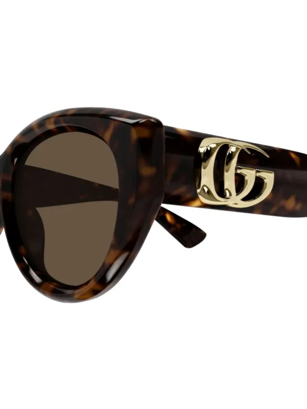 Gucci Eyewear ラウンドフレーム サングラス | ブラウン | FARFETCH JP