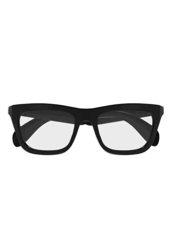 Gucci Eyewear スクエアメガネフレーム | ブラック | FARFETCH JP