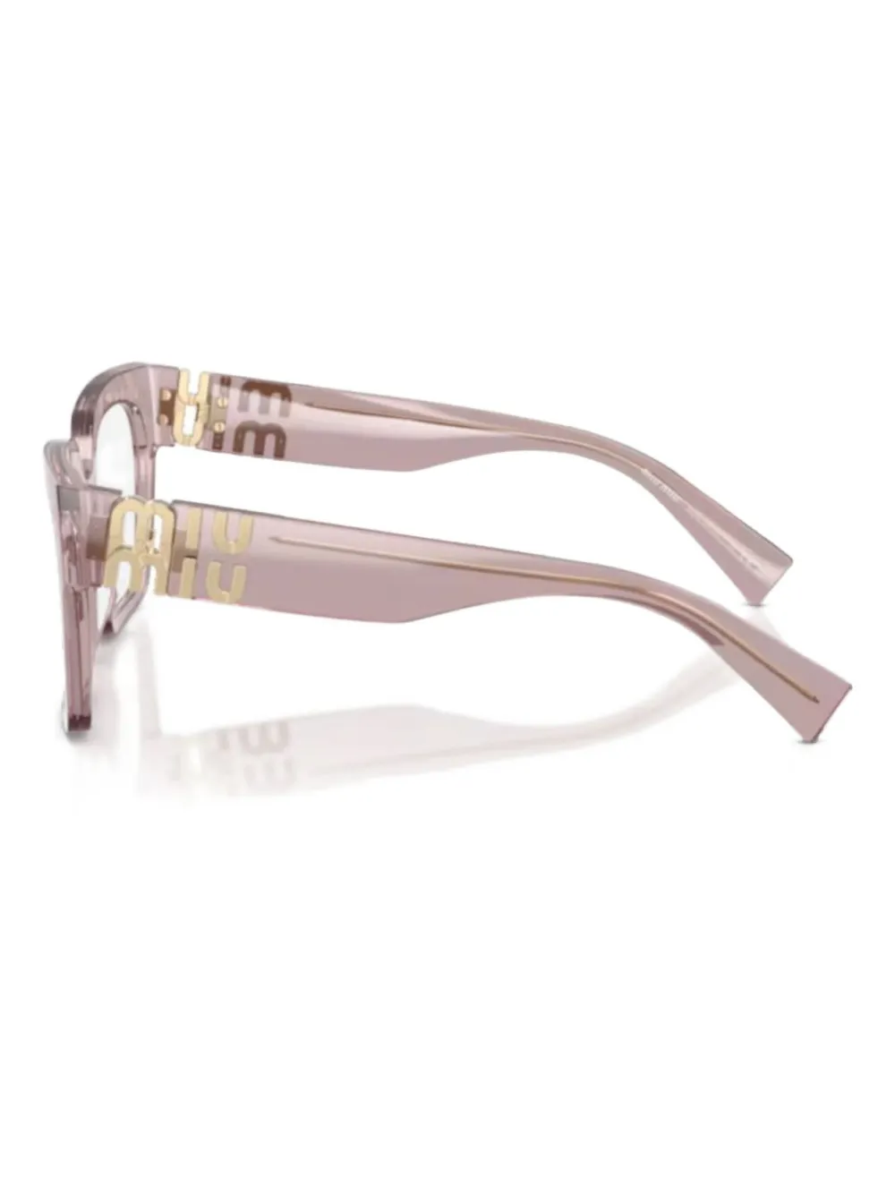 Miu Miu Logo Square-frame Glasses In Pink