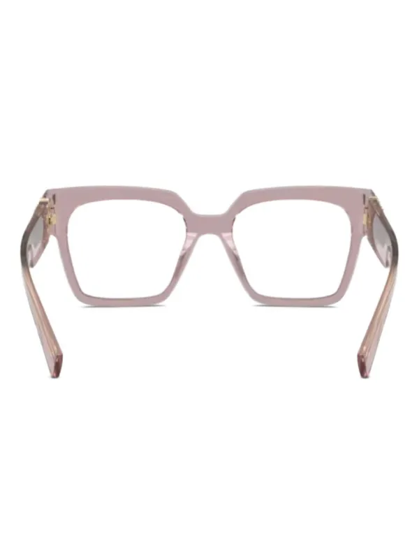 Miu Miu Eyewear Logo square-frame Glasses | Purple | FARFETCH