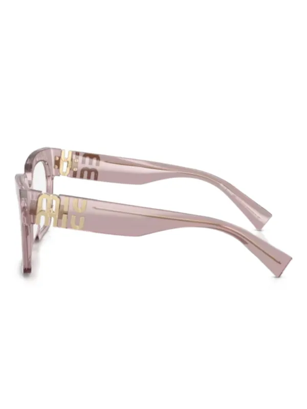 Miu Miu Eyewear Logo square-frame Glasses | Purple | FARFETCH