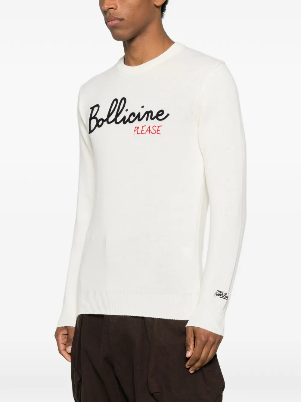 MC2 Saint Barth Trui met geborduurde reiger Wit