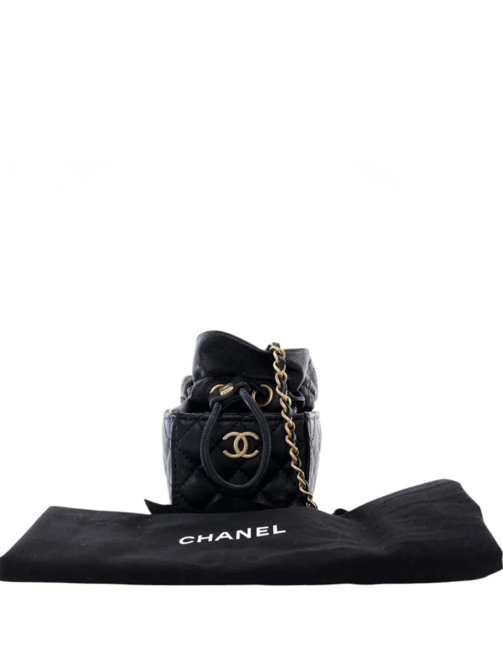 CHANEL Pre-Owned 2021 Mini Quilted Calfskin Drawstring bucket bag | Pre-Owned | Image 2