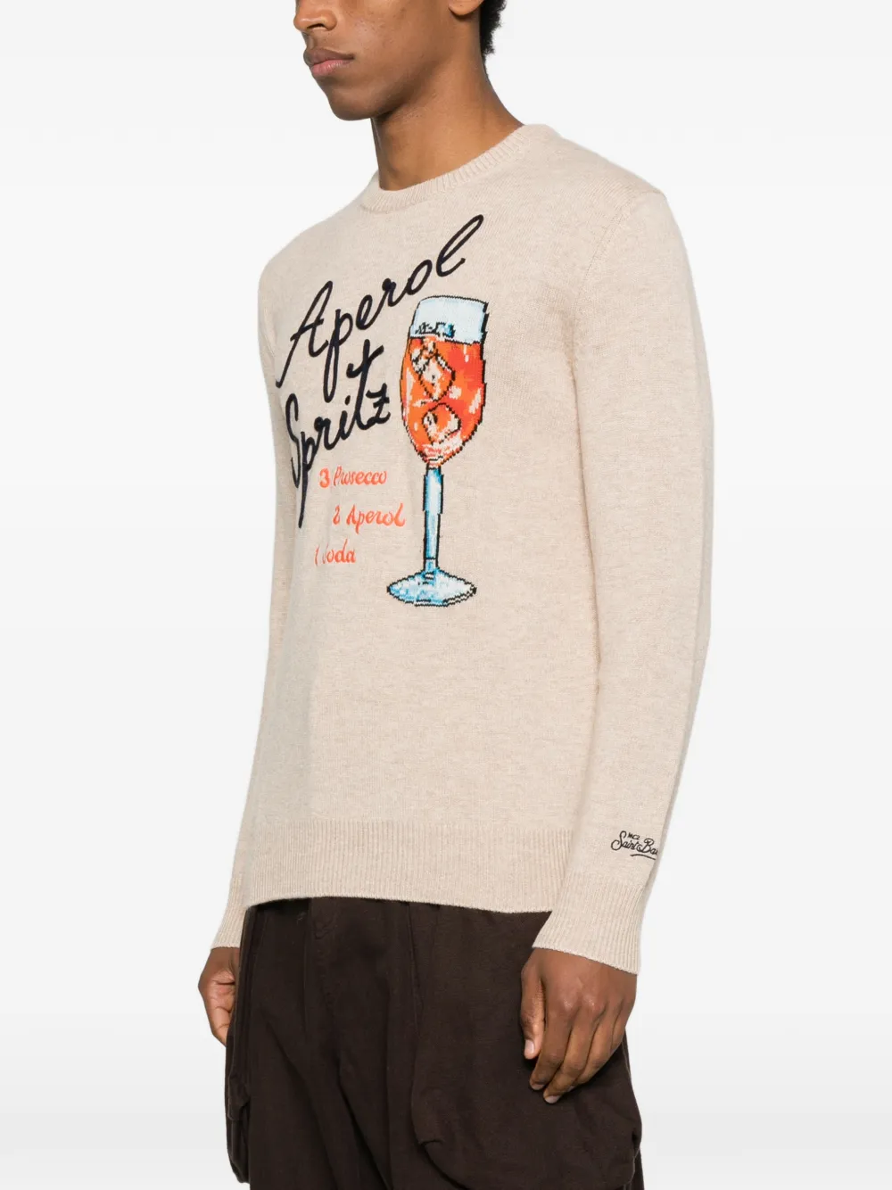  Mc2 Saint Barth Heron Graphic Sweater - Neutrals 