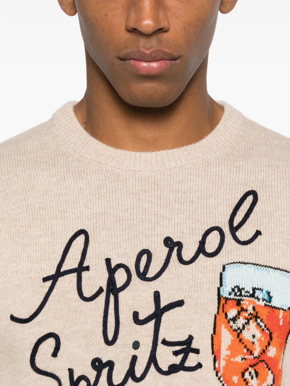 MC2 Saint Barth Sweater met reiger print Beige