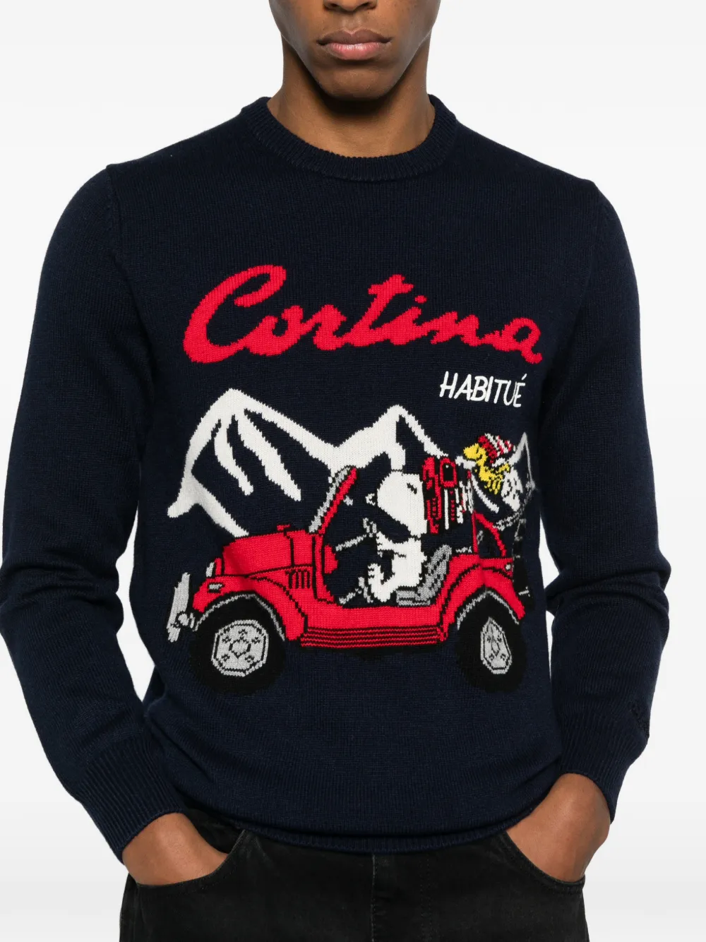 Mc2 Saint Barth X Peanuts Heron Sweater In Black