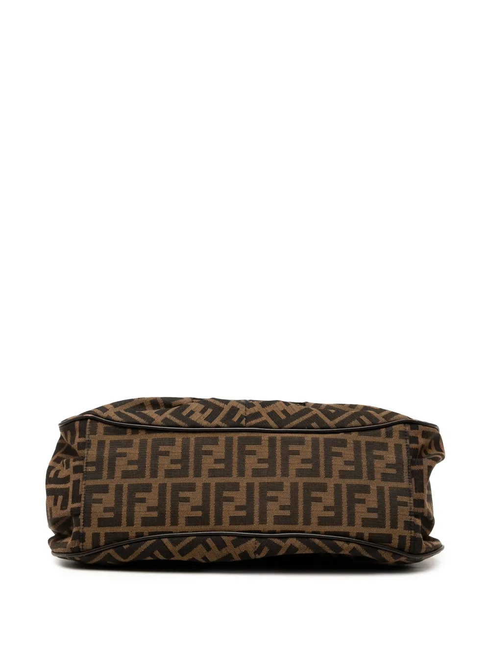 Pre-owned Fendi 2010-2025 Medium Zucca Canvas Chef Shoulder Bag In Brown