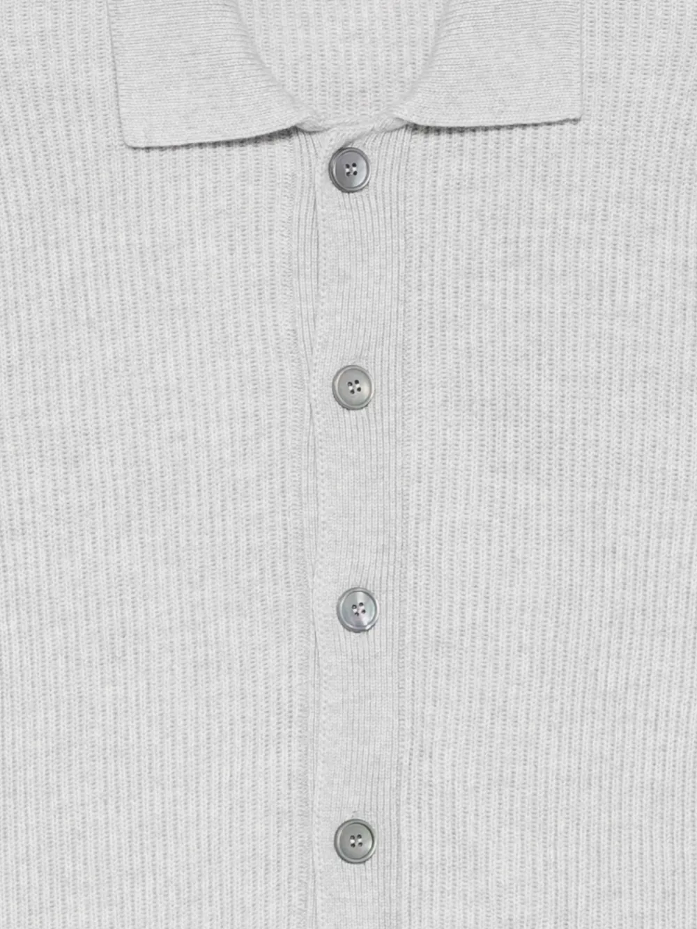 Fileria Ribbed Buttoned Cardigan In Gray