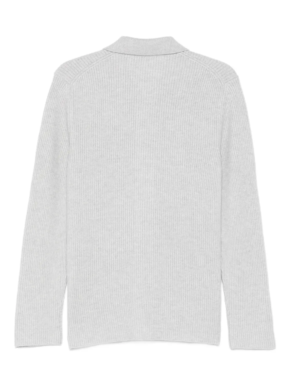 Fileria Ribbed Buttoned Cardigan In Gray