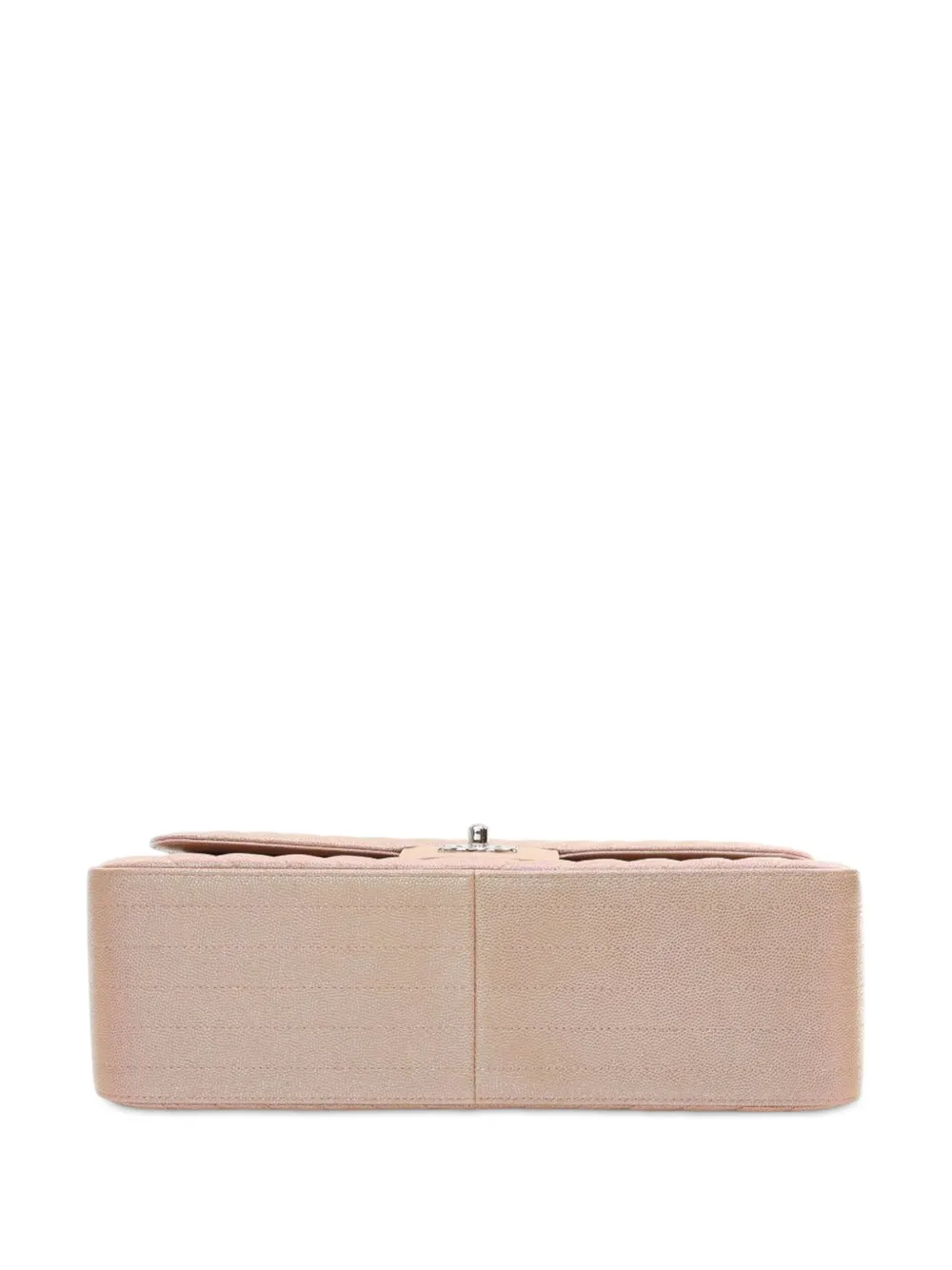 CHANEL Pre-owned 2017-2018 Jumbo Classic Chevron Iridescent Caviar Double Flap Shoulder Bag In Pink