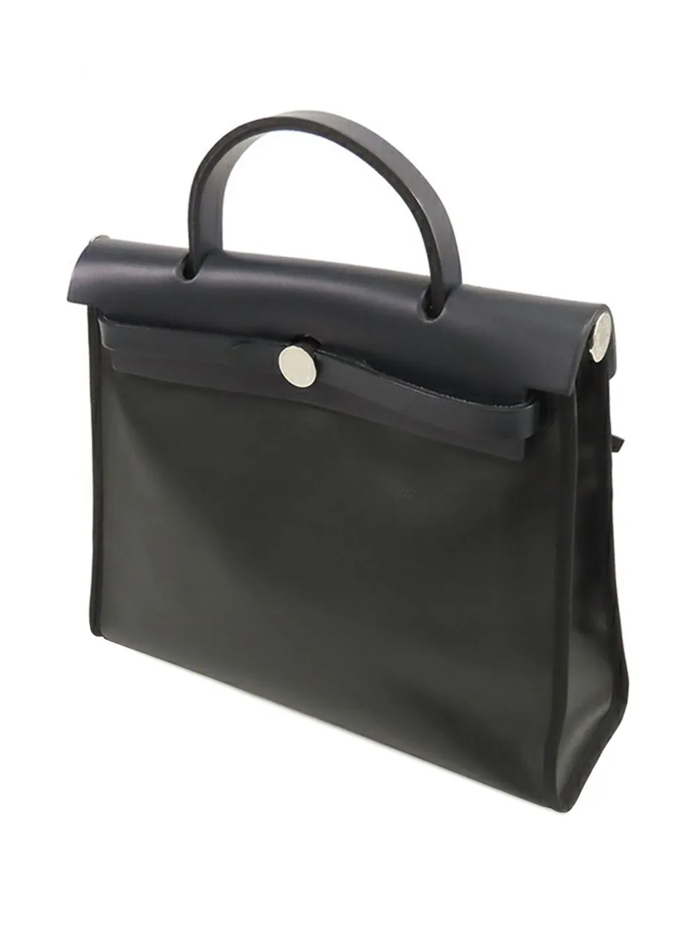 Pre-owned Hermes 2025 Toile H Berline Vache Hunter Herbag Zip 31 Satchel In Blue