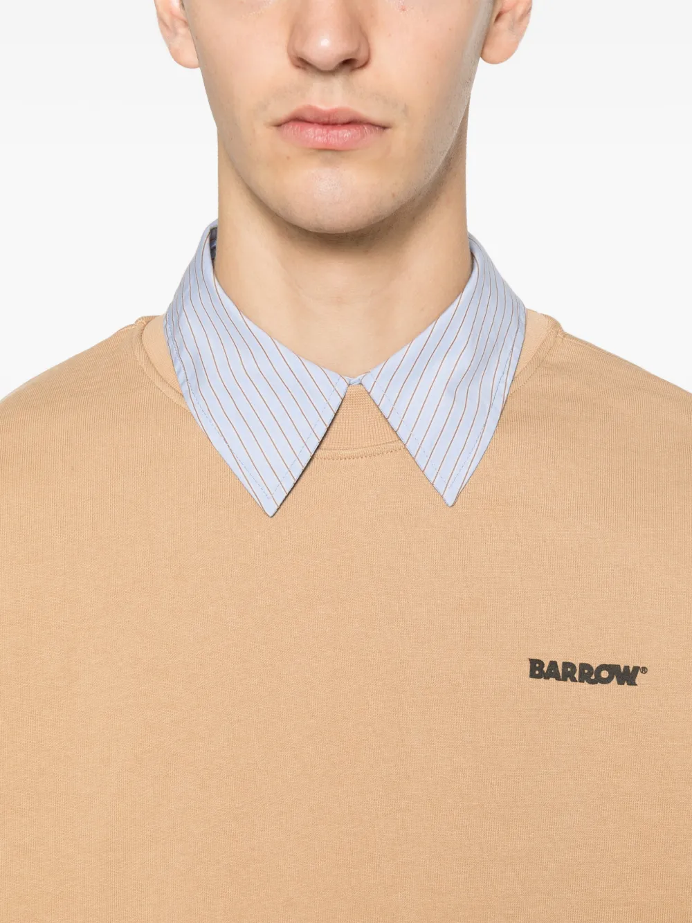 BARROW logo-detail long-sleeve sweatshirt Beige