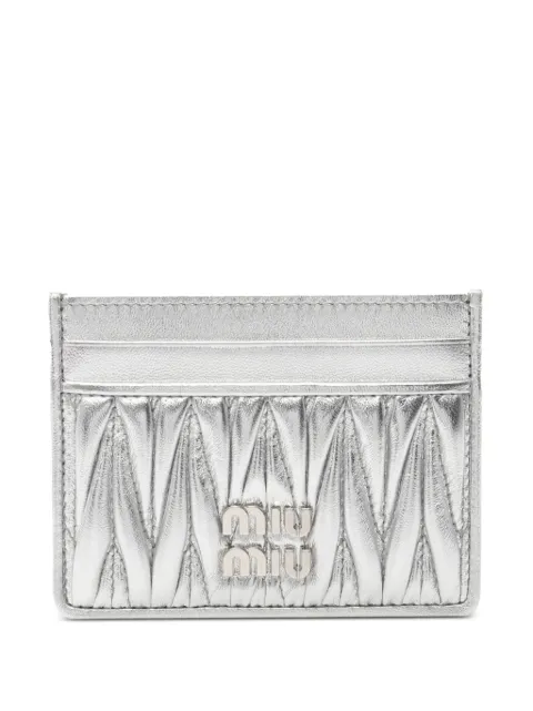 Miu Miu Pre-Owned 2010-2025 Metallic Leather Matelasse card holder