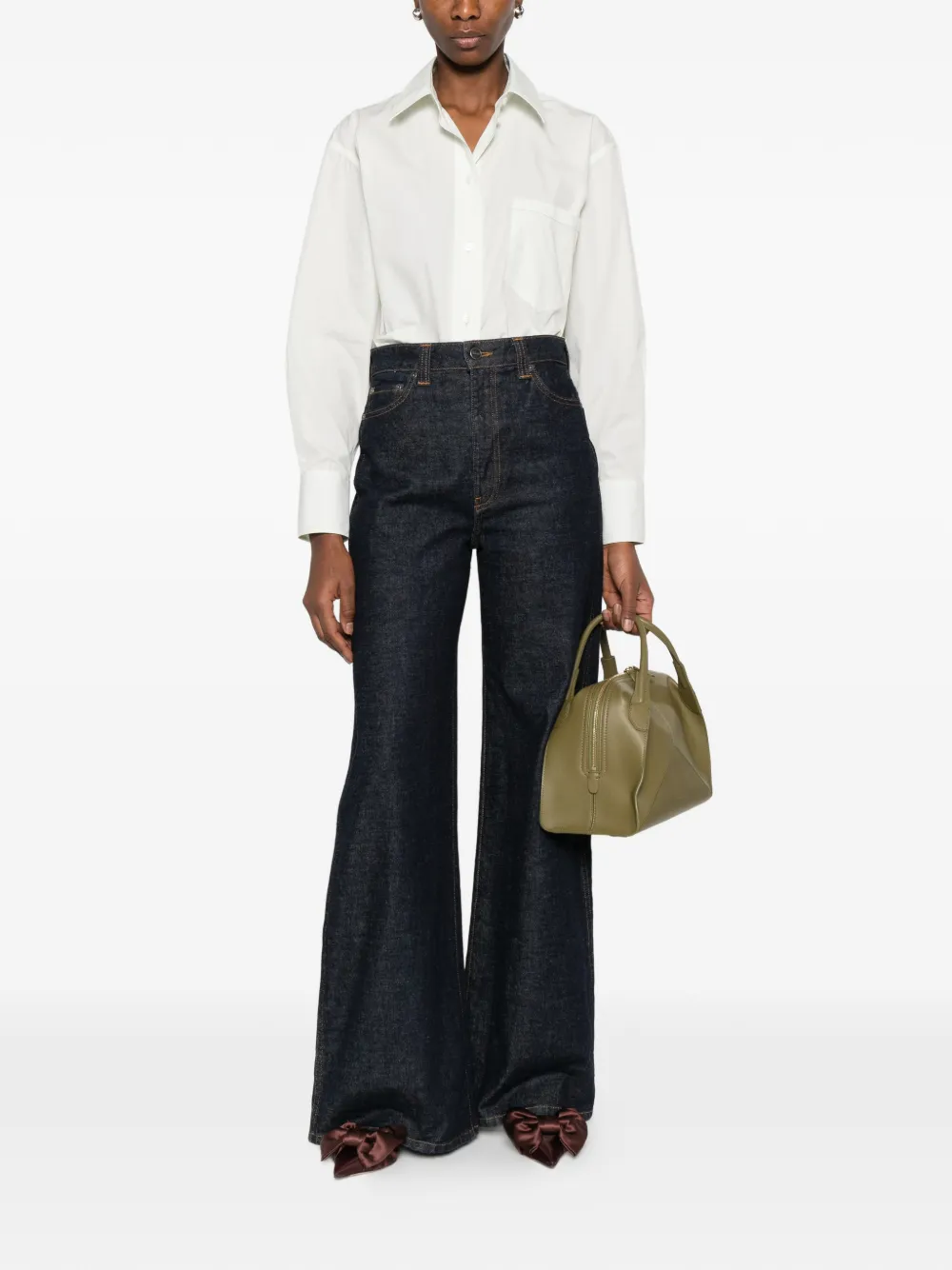 Victoria Beckham Katoenen blouse Groen