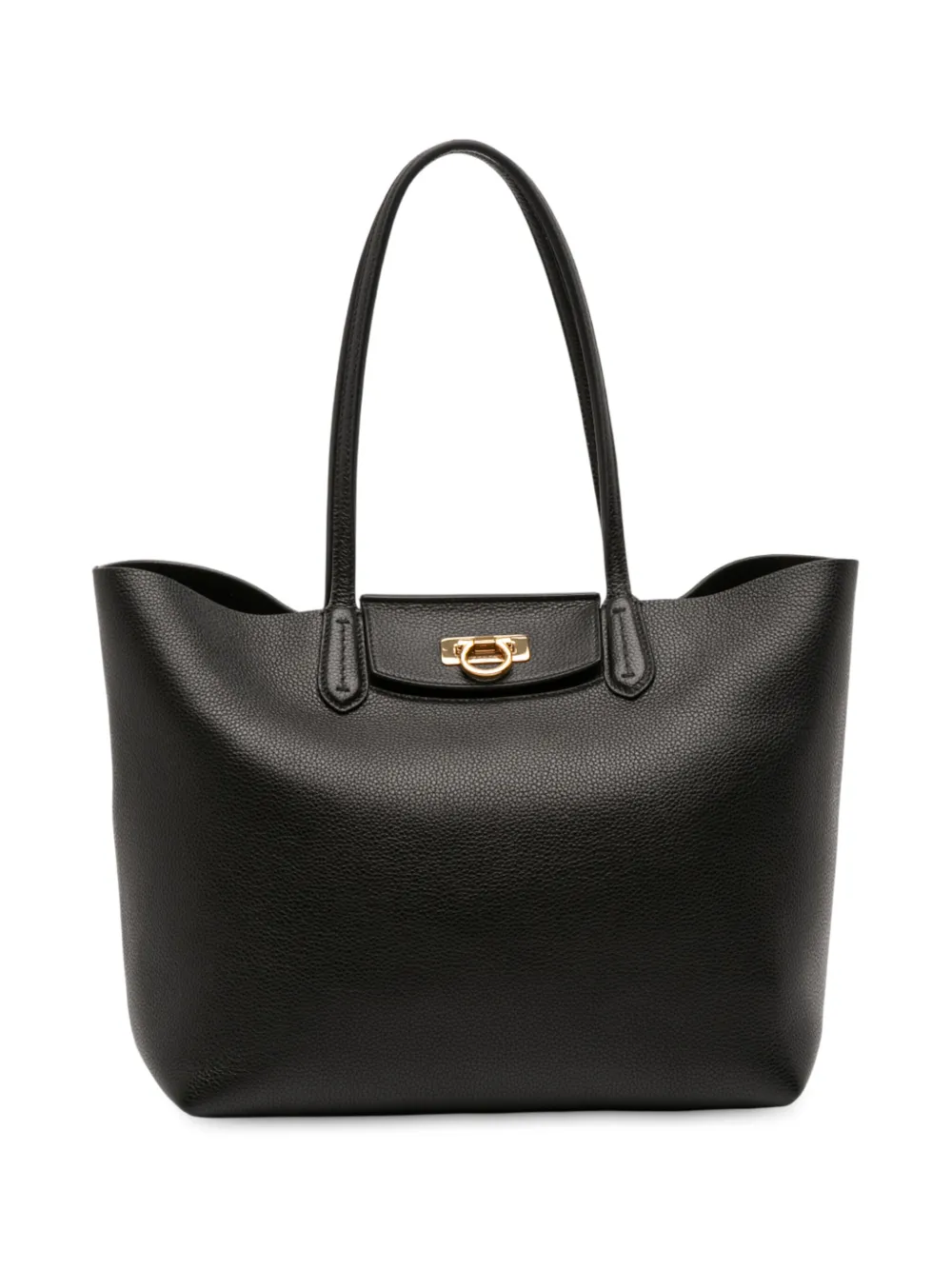 Ferragamo Pre-Owned 2022 レザー ガンチーニ トラベル ハンドバッグ - ブラック Ferragamo Pre-Owned 2022 レザー ガンチーニ トラベル ハンドバッグ - ブラック