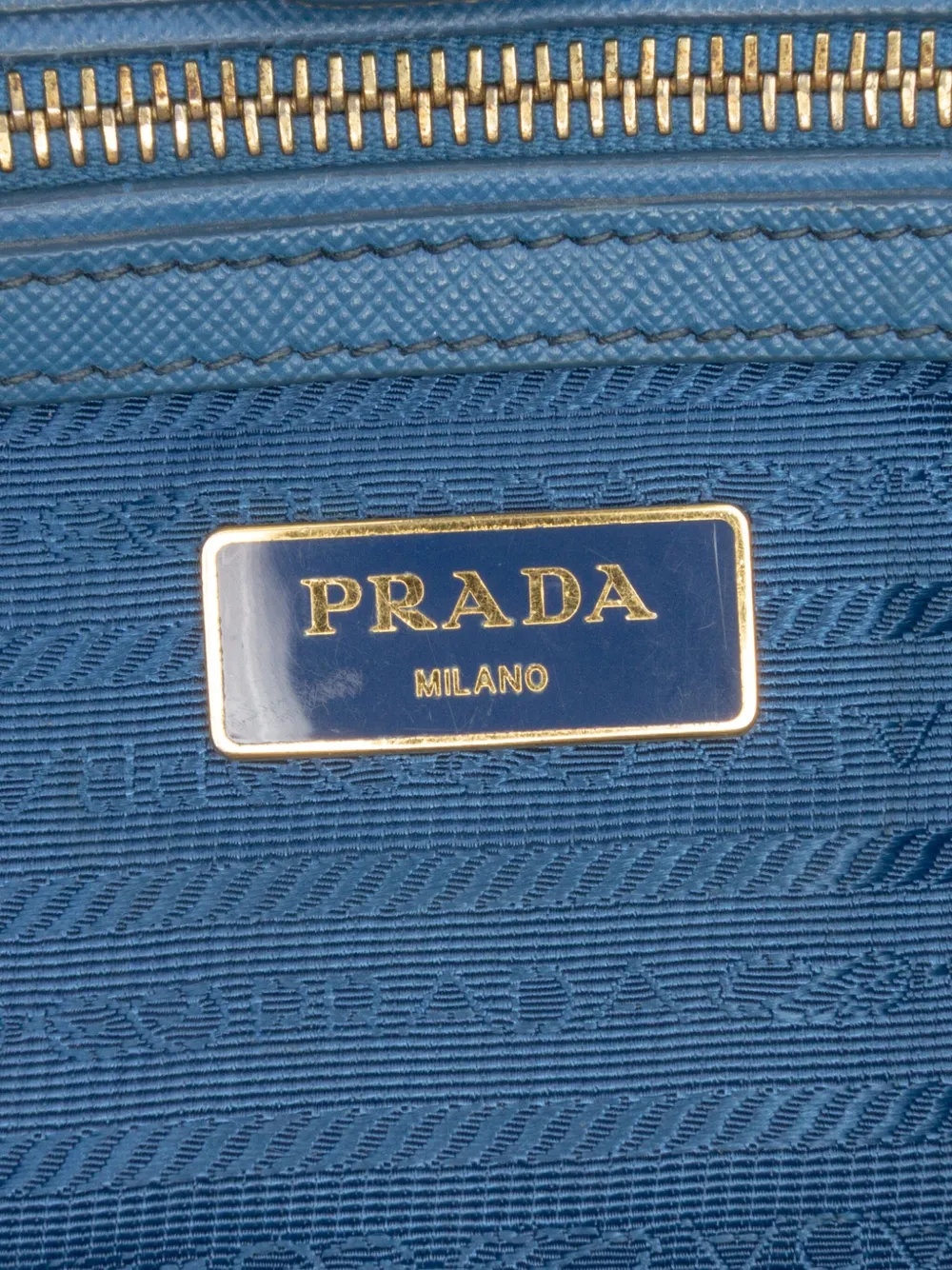 Pre-owned Prada 2010-2025 Medium Saffiano Lux Galleria Satchel In Blue