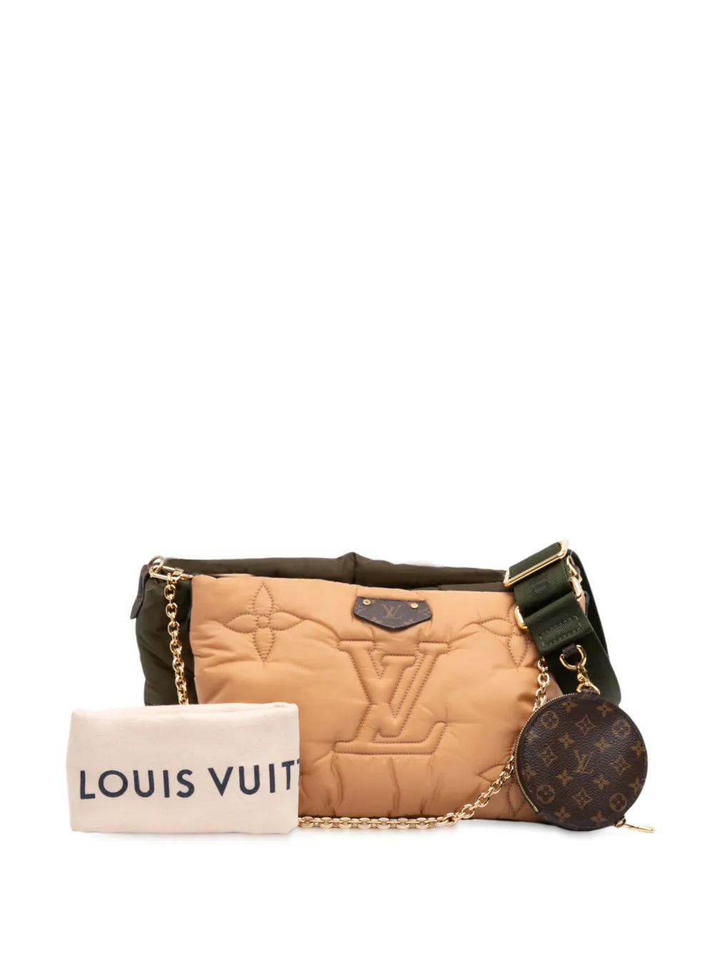 Pre-owned Louis Vuitton 2021-2025 Monogram Econyl Pillow Maxi Multi Pochette Accessoires Satchel In Brown