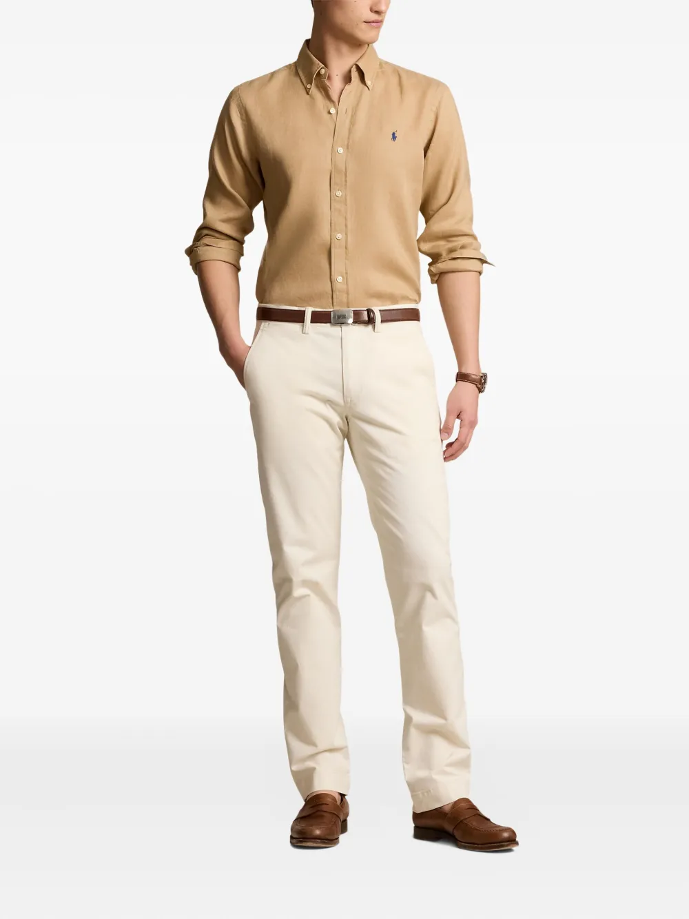 Polo Ralph Lauren Linen Shirt In Brown