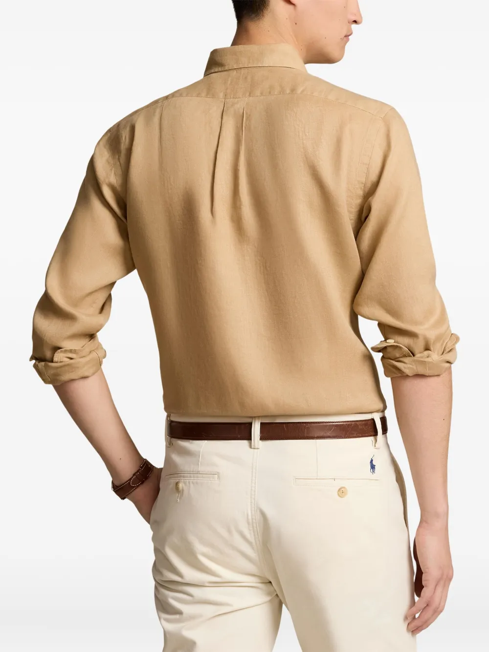 Polo Ralph Lauren Linen Shirt In Brown