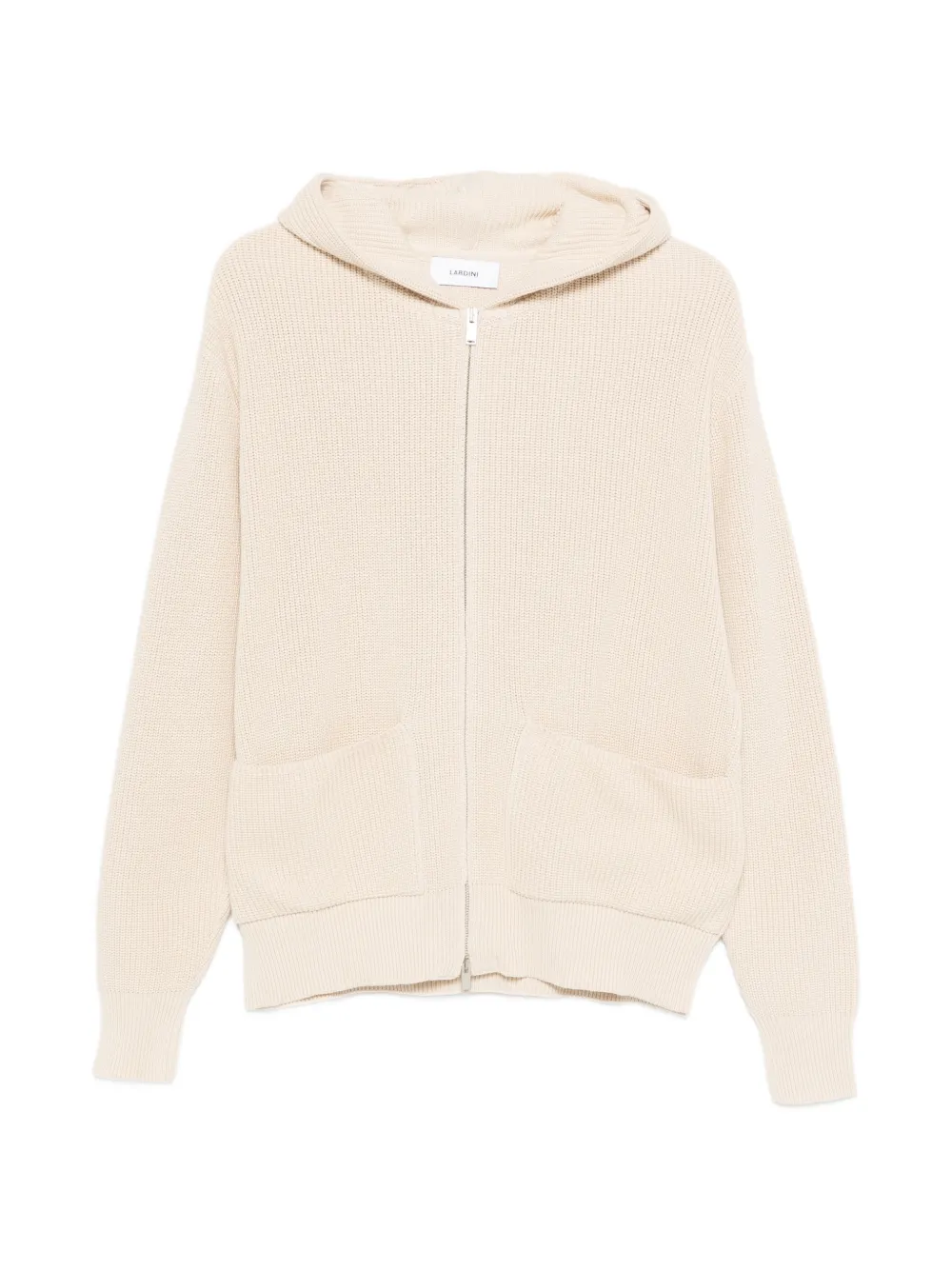 Lardini hooded zip-up cardigan - Nude