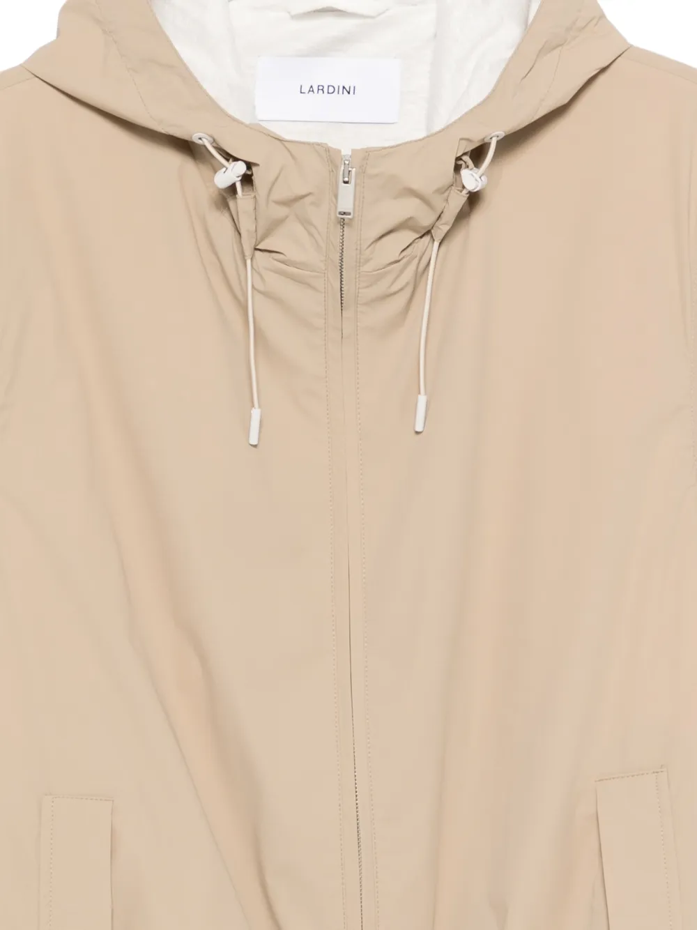 Lardini Hooded Zip-up Jacket - Neutrals 
