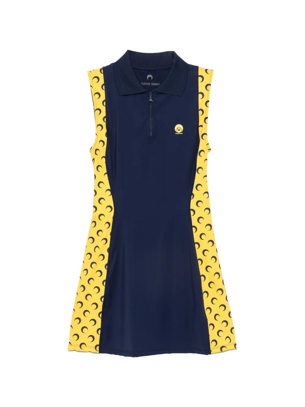 Marine Serre Moon-print sleeveless mini dress - Blu