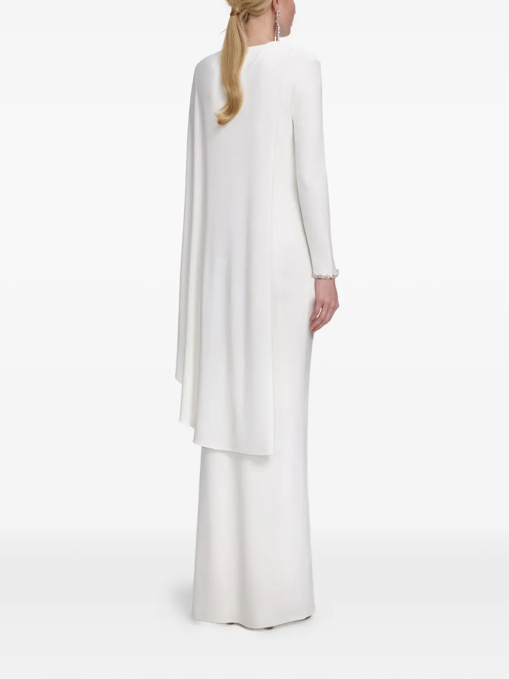 Self-portrait Draped Maxi Dress In White