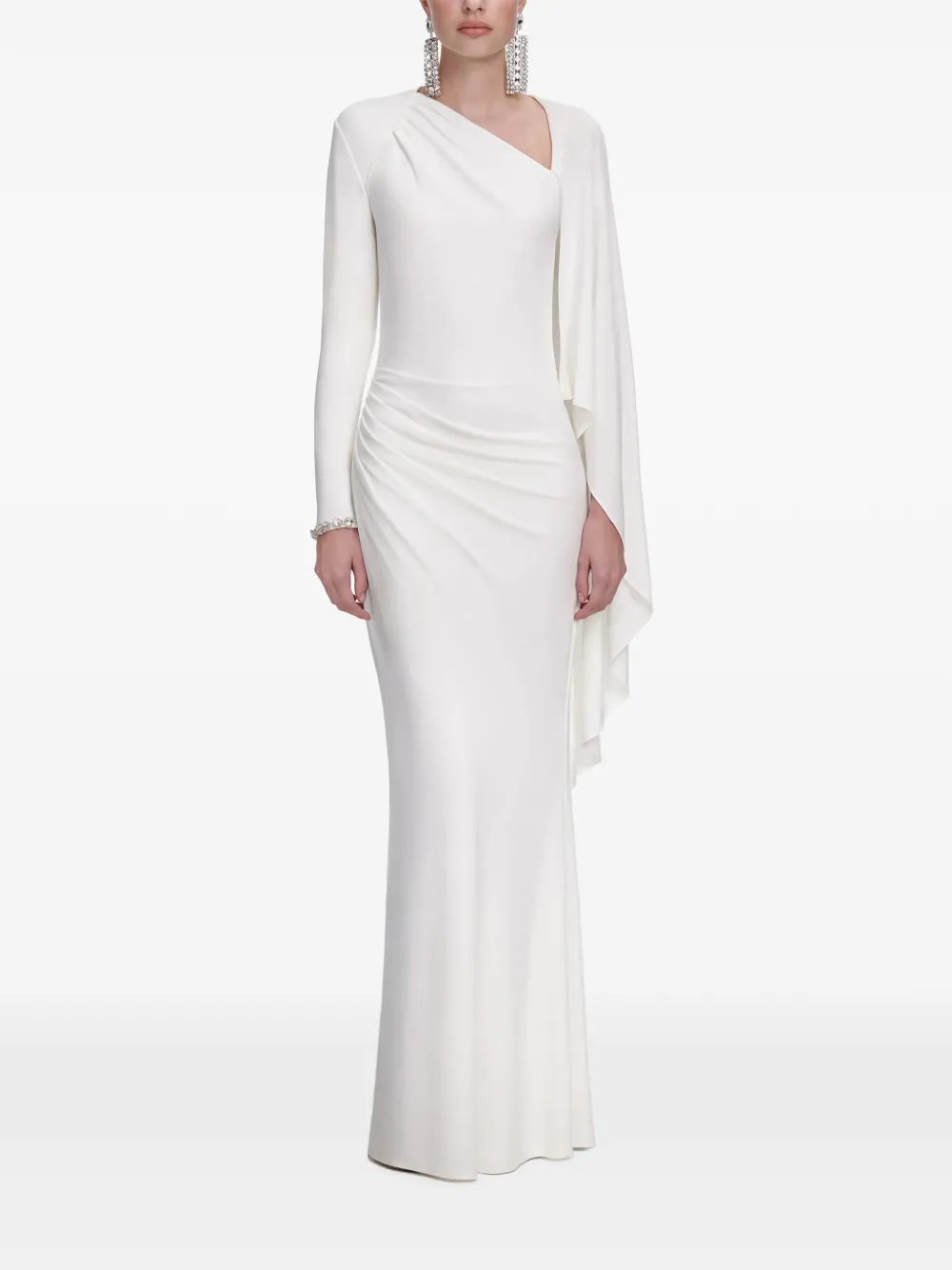 Self-Portrait draped maxi dress - Bianco