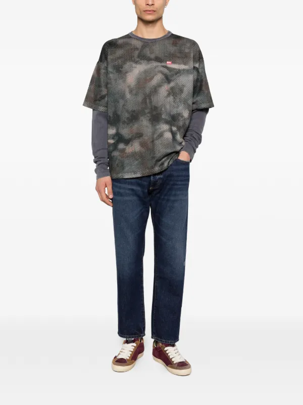 Diesel Perforated long-sleeve T-shirt | Grey | FARFETCH