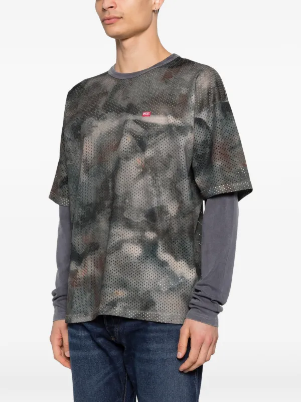 Diesel Perforated long-sleeve T-shirt | Grey | FARFETCH