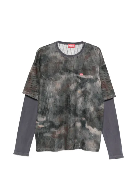 Diesel t-shirt perforé à manches longues