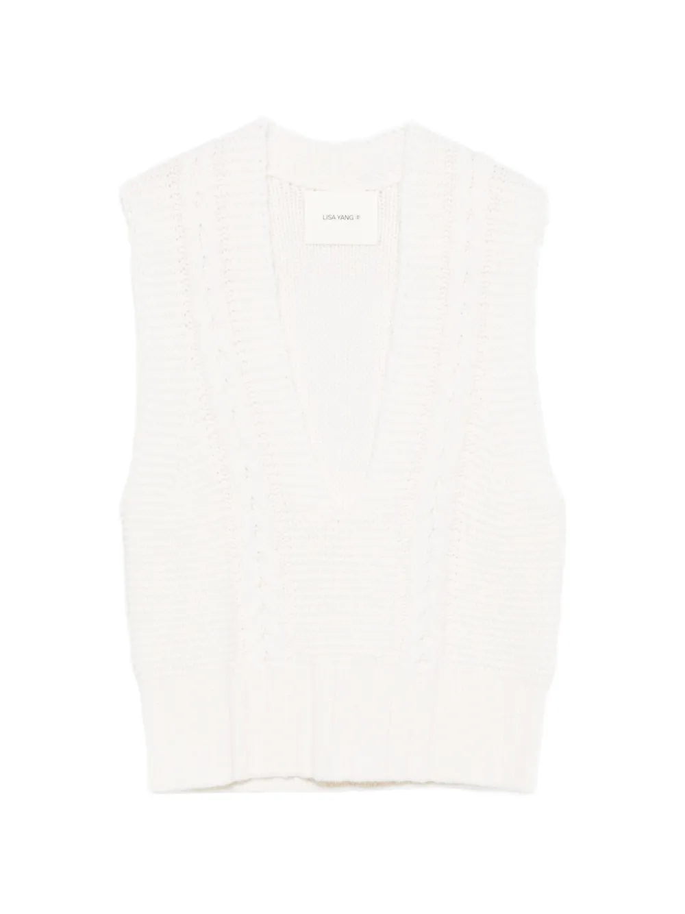 Lisa Yang Sallie cable-knit V-neck vest - Bianco
