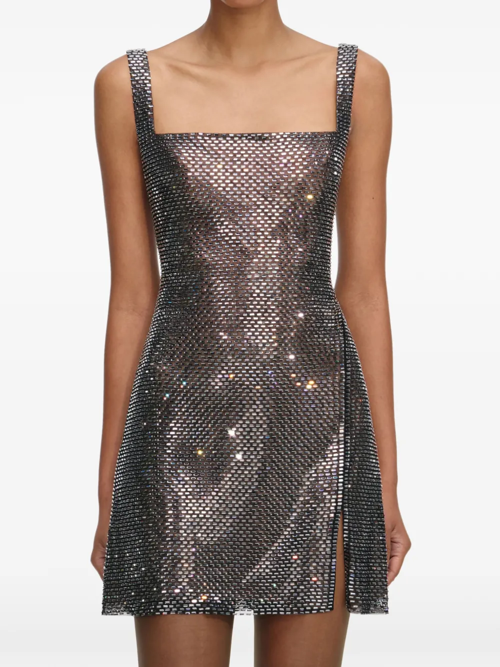 Self-Portrait rhinestone-embellishment mini dress | Black | Image 1