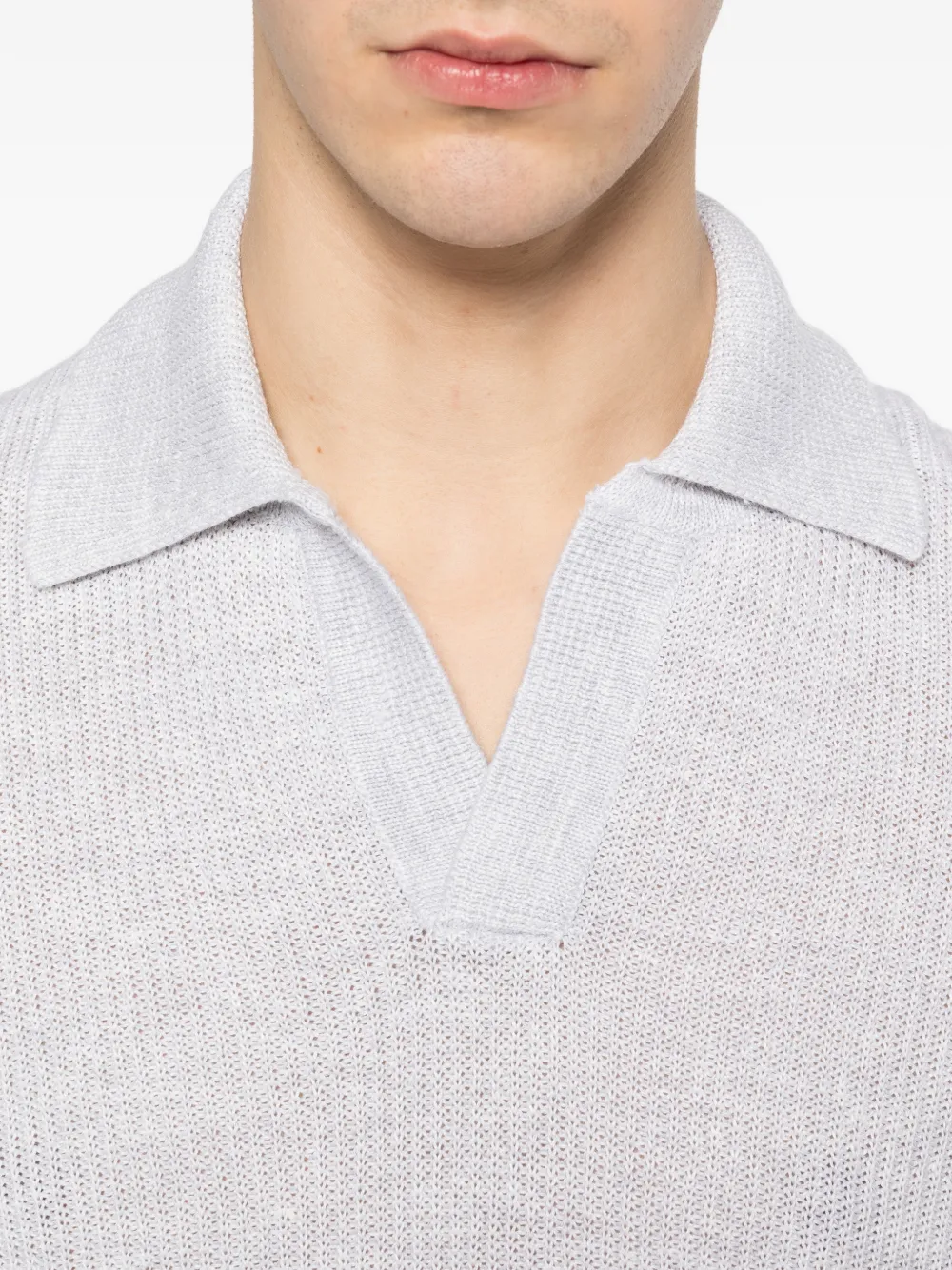 Tagliatore Poloshirt met lange mouwen Grijs