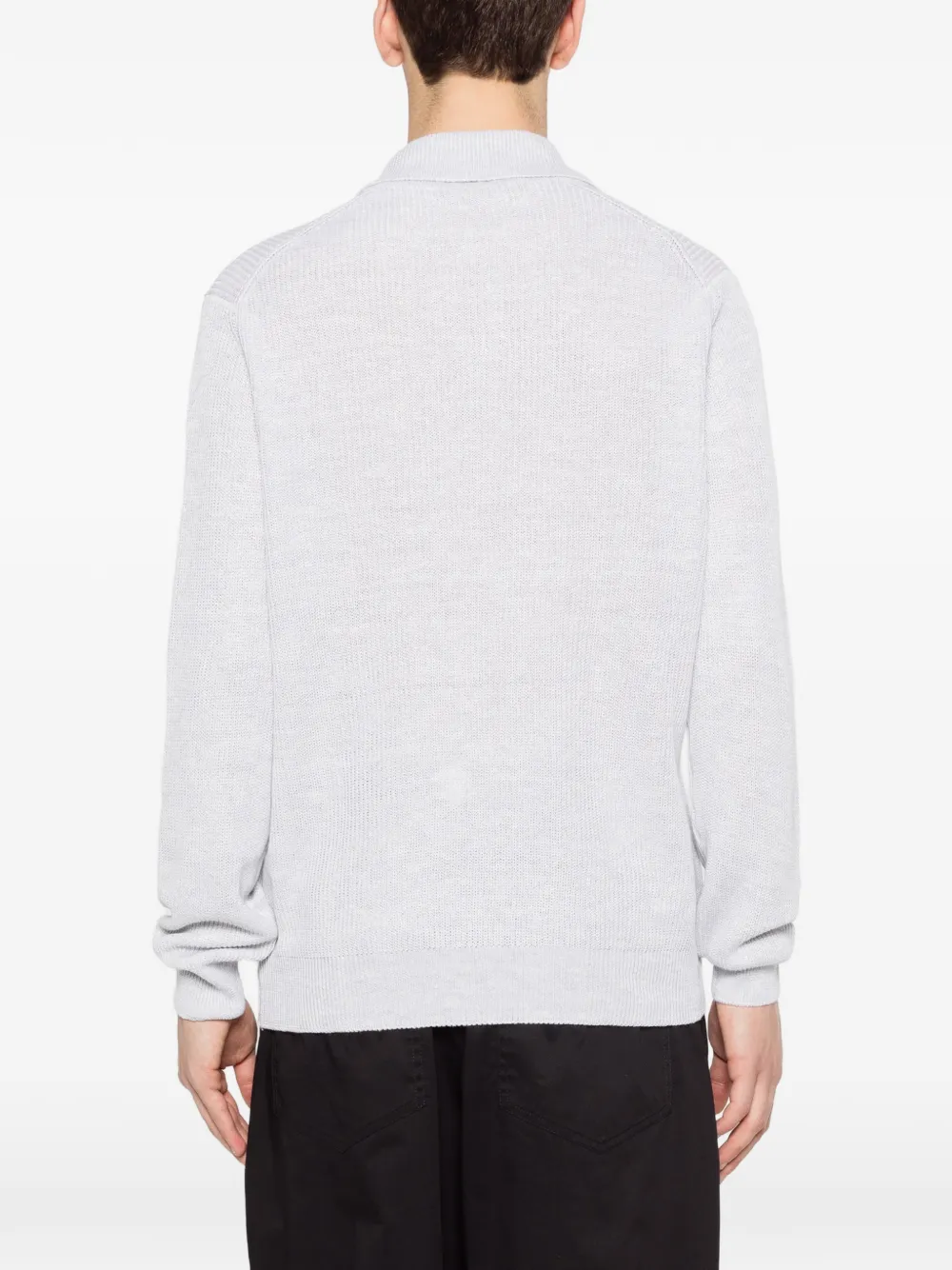 Tagliatore Poloshirt met lange mouwen Grijs