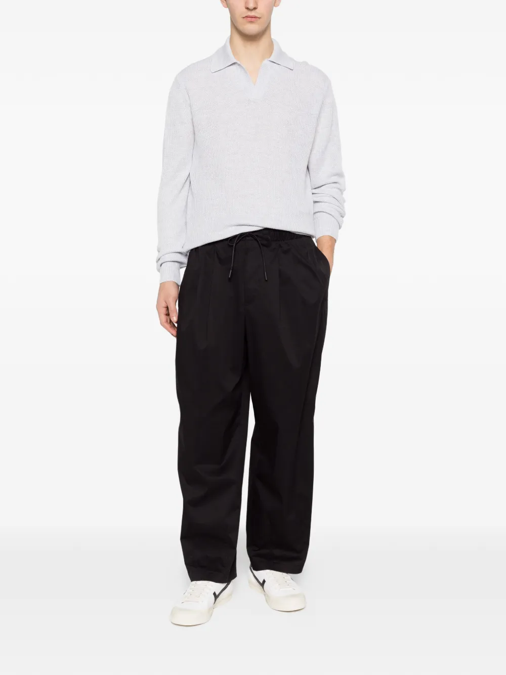 Tagliatore Poloshirt met lange mouwen Grijs