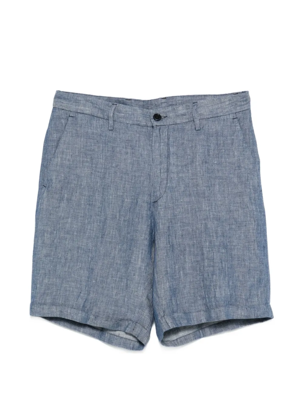 120% Lino slub-texture shorts - Blue