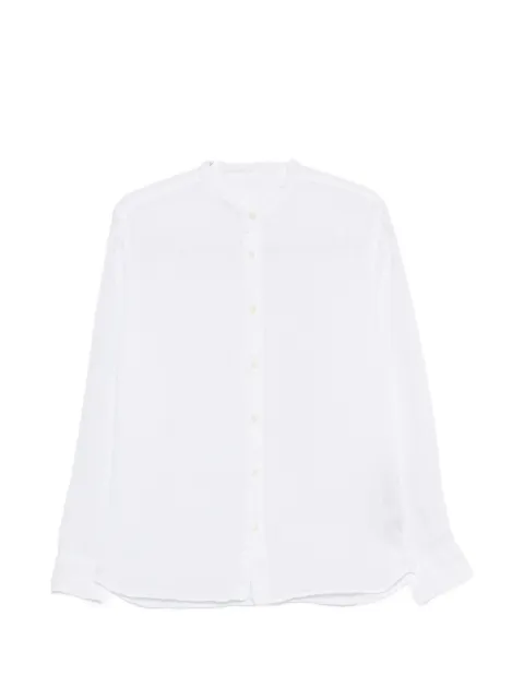 120% Lino band-collar linen shirt