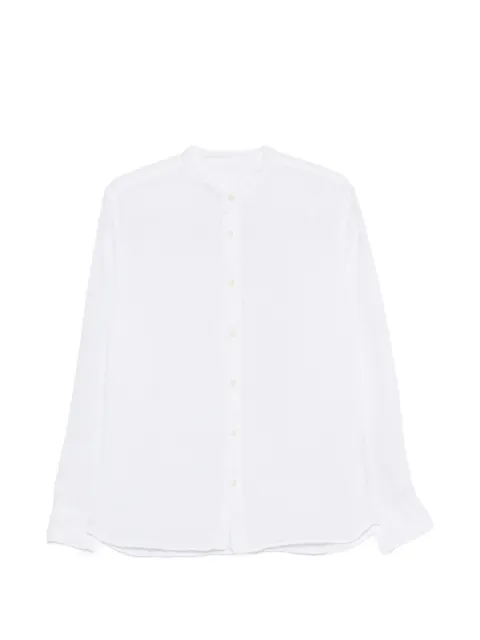 120% Lino band-collar linen shirt