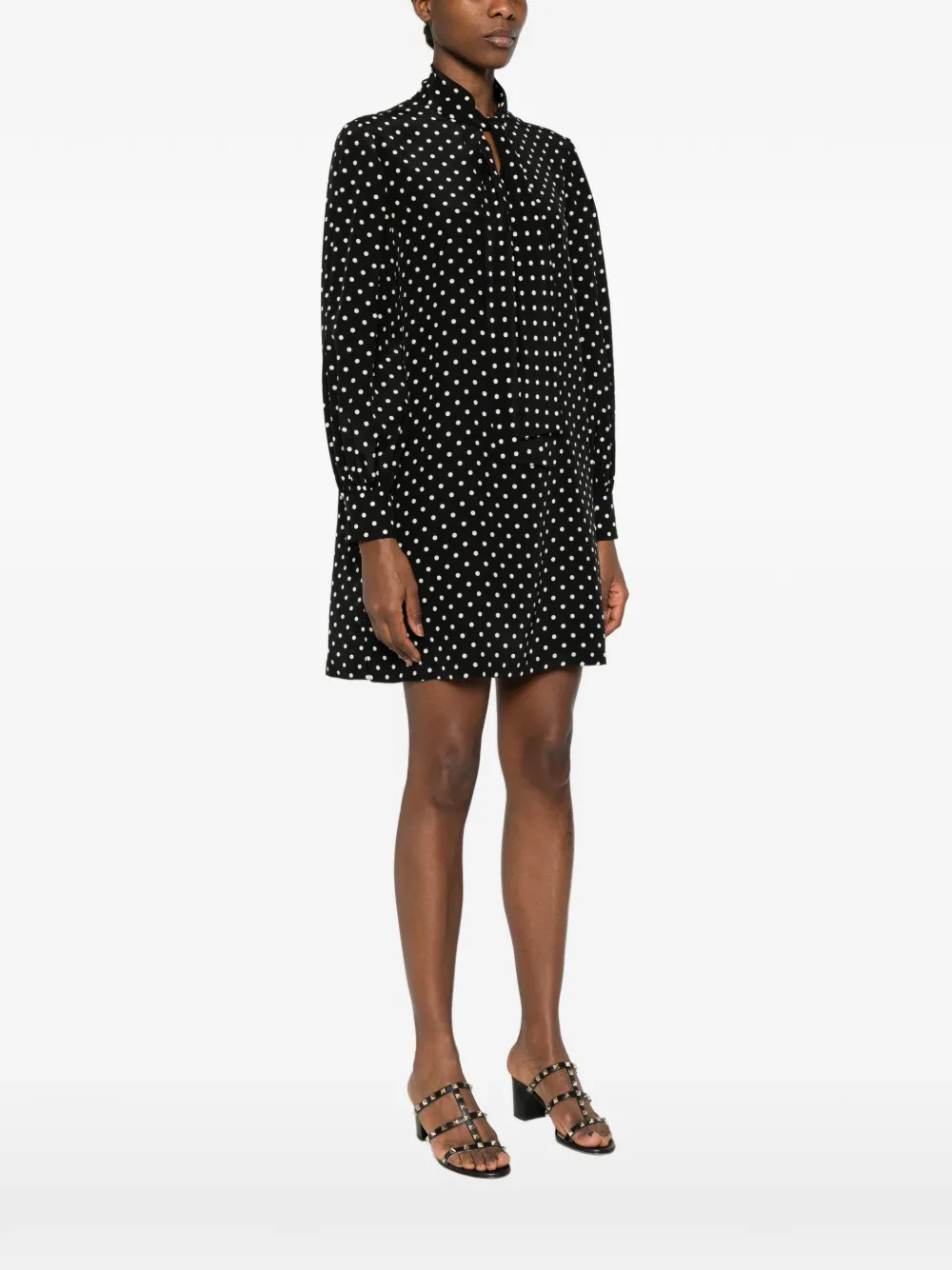 Valentino Garavani Mini-jurk met strik en stippen Zwart