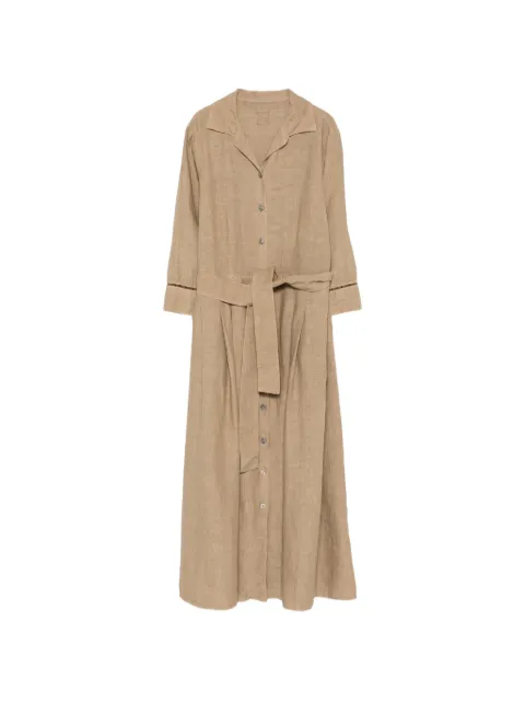 120% Lino vestido midi con cinturón