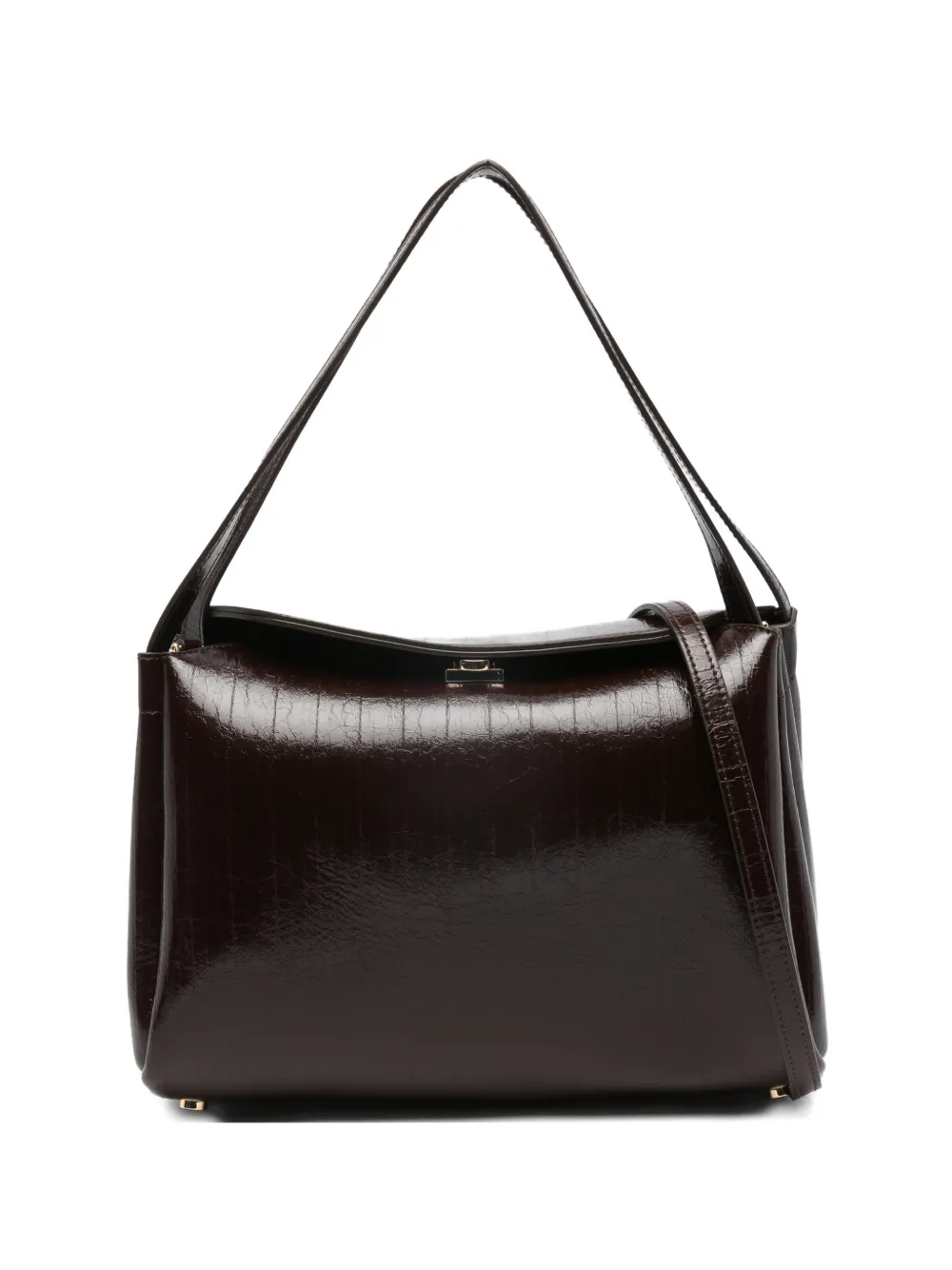Themoirè concealed-fastening tote bag - Marrone