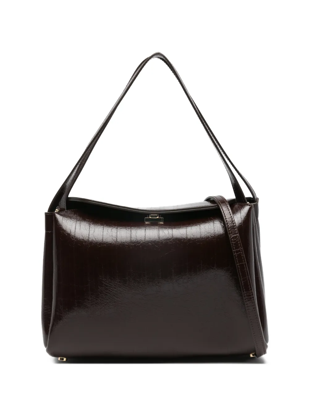Themoirè concealed-fastening tote bag - Marrone